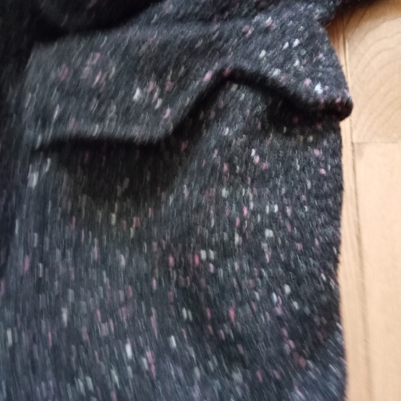 St Germain des Pris 80s soft black/dark grey flecked coat - Picture 7 of 11